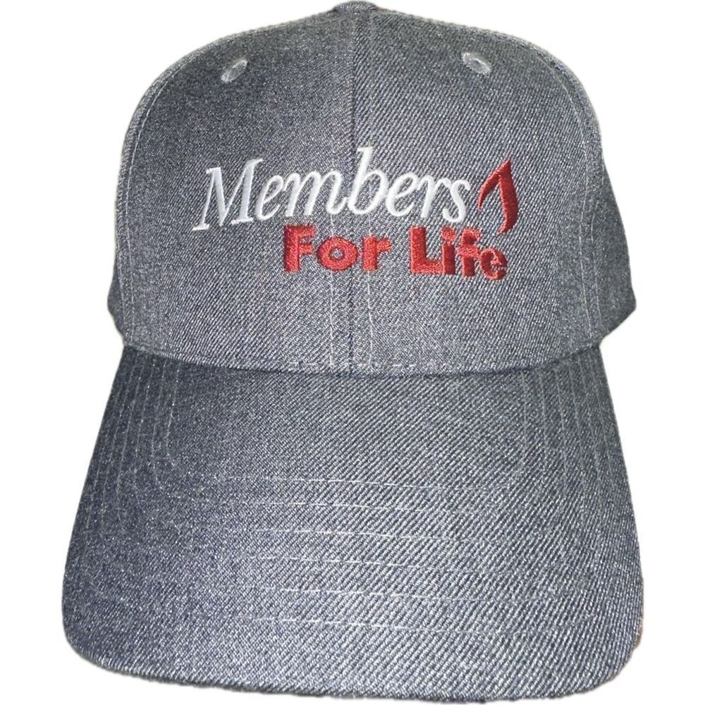Rare American Red‎ Cross Members For Life" Gray Strap Back Hat